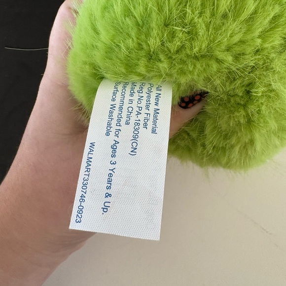 Green Fuzzy Furry Rainbow Ear Bunny Plush Toy - Picture 5 of 8